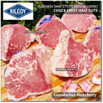 Beef CHUCK CREST Australia STEER (young cattle) frozen KILCOY whole cuts weight vary 2.0-3.5 kg/pc (price/kg)